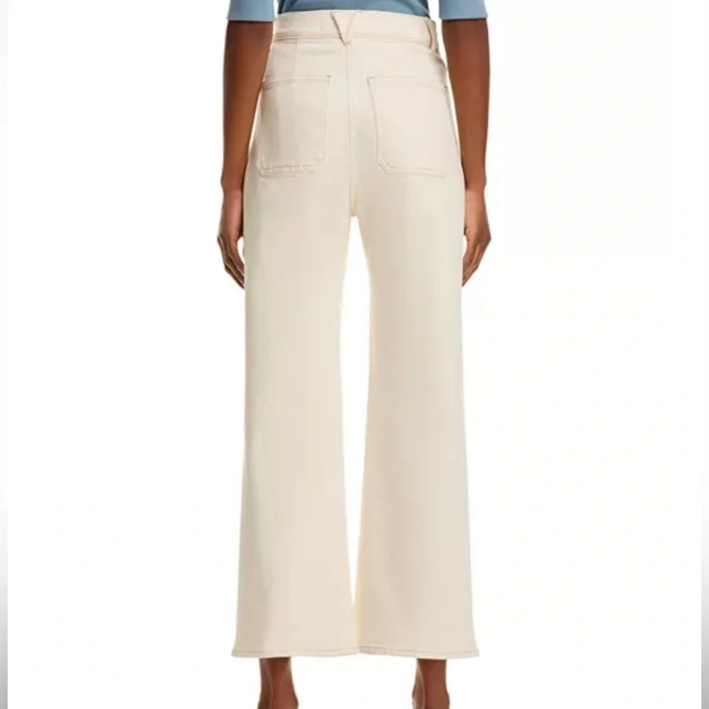 NEW Veronica Beard Grant Wide Leg Crop High Rise Ecru Jeans Size 25 - Picture 2 of 12